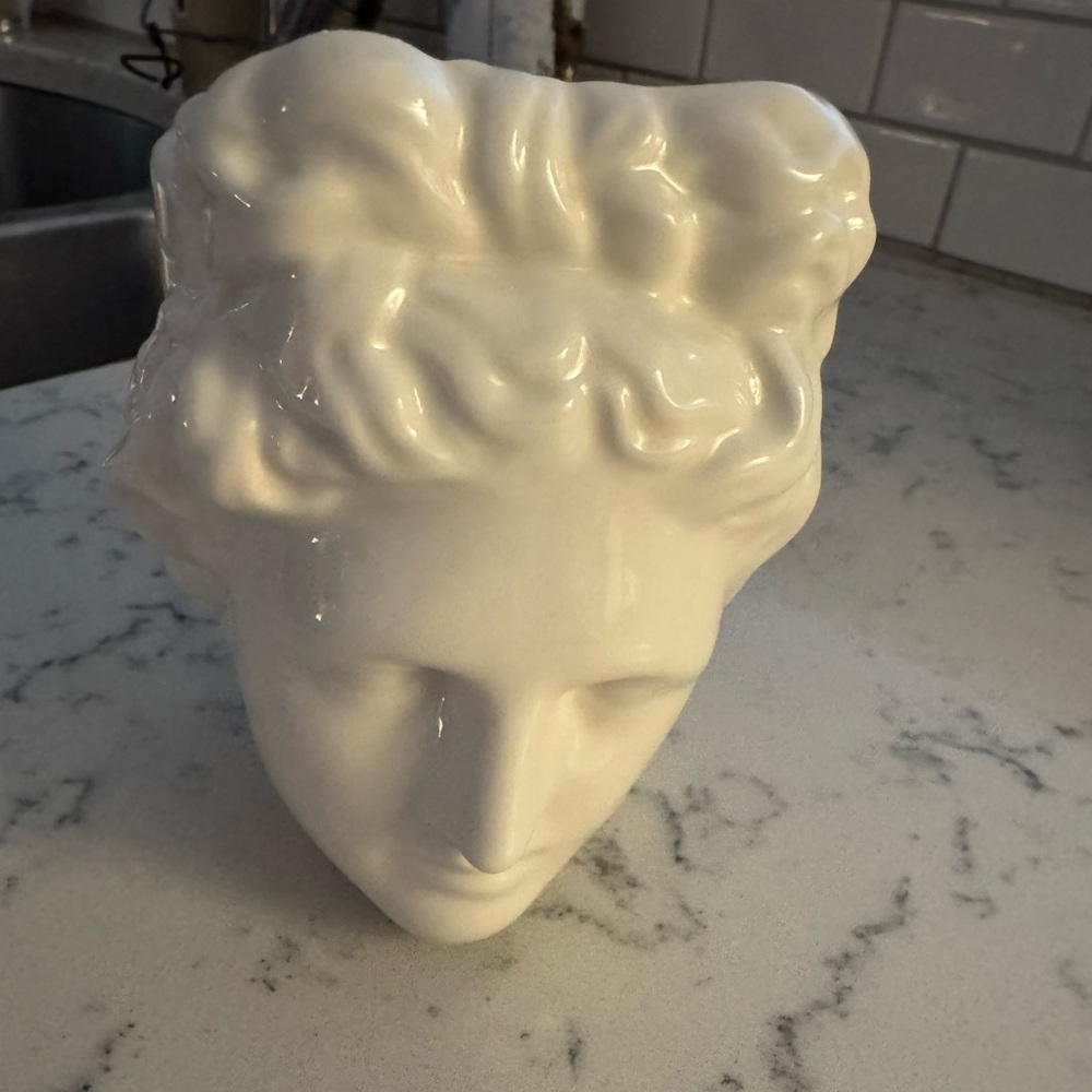 Elegant White Ceramic Bust Planter